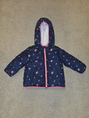 GAP Baby Cream Sherpa Jacket with Pink Loop Accent 2y